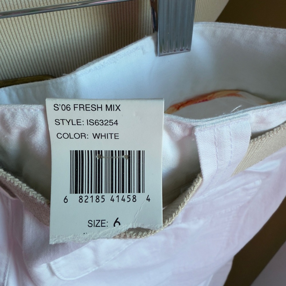 Izod Womens White‎ Cotton Cargo Capri Pants Belted Drawstring Hem IS63254 Size 6 - Picture 7 of 9